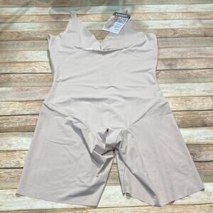 Leonisa NWT High Coverage Boy Short Shapewear Seamless Compression XXL Beige